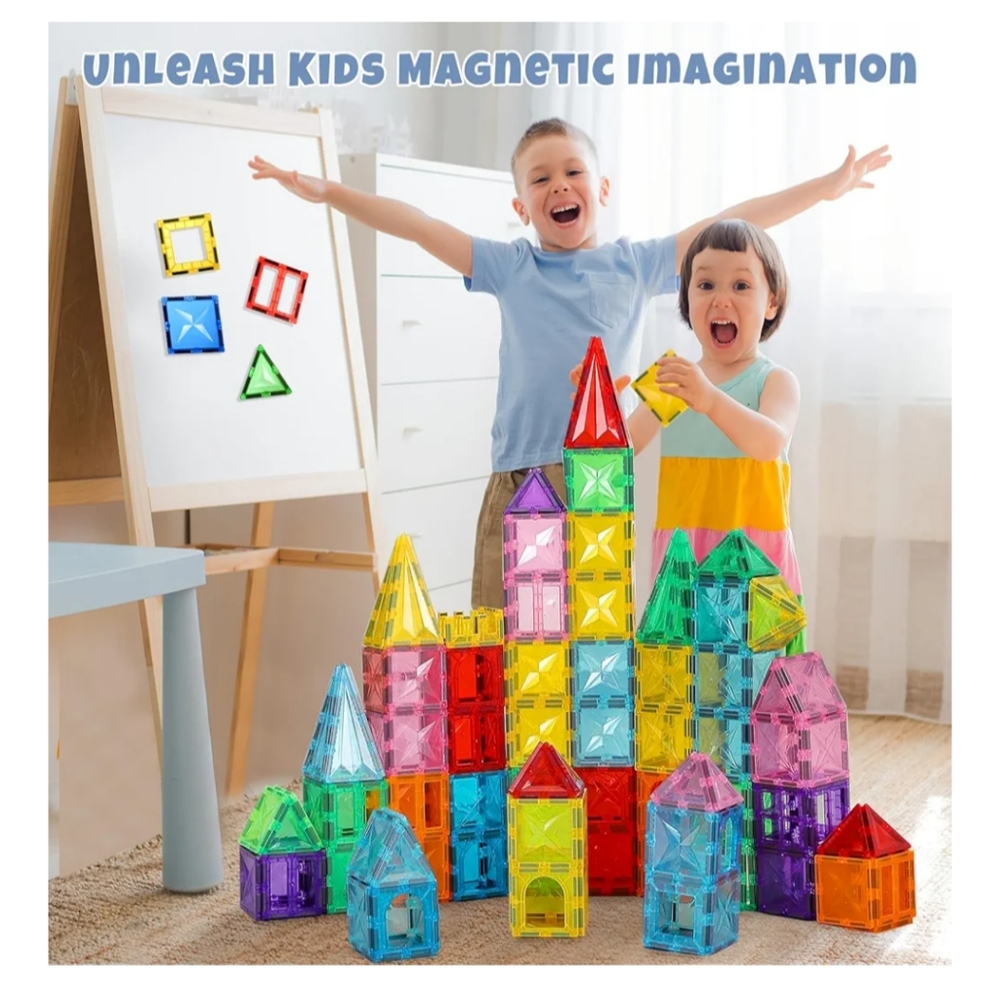 Meuzhen Colorful 120 Magnetic Building Blocks Set With Book Of Ideas - Picture 4 of 8